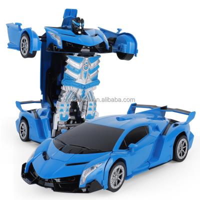 China ABS 1 14 Big Remote Control Transform Robot Car 2 Into 1 RC Transformation Vehicles With One Button Electronic Toy Gift for sale