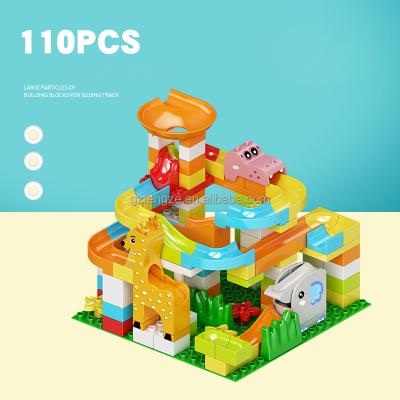 China ABS 110 Pcs Animal Custom Wholesale Promotional Kids Rod Sensitive Slide Appearance Building Block Educational Toys for sale