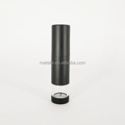 China Recyclable Stylish Matte Black Loose Powder Cylinder Cosmetic Powder Tube Plastic Loose Case With Brush for sale