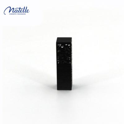 China Cosmetic Elegant Square Container Series Empty Hollow-Cut Plastic Black Lipstick Tube New for sale