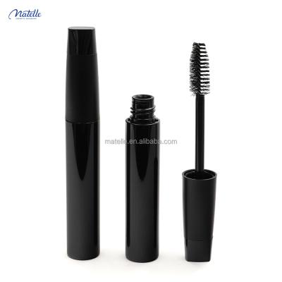 China Rectangle Cosmetic Top On Cap Recessed Inkwell Black Mascara Serum Bottle 15ml Round Mascara Tube With Brush for sale