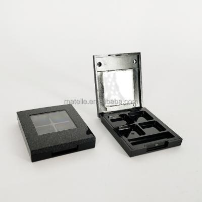 China Recyclable Unique Shimmer Rectangle Blank Eyes Painting Window Case 4 Colors Eyeshadow Case Glitter for sale