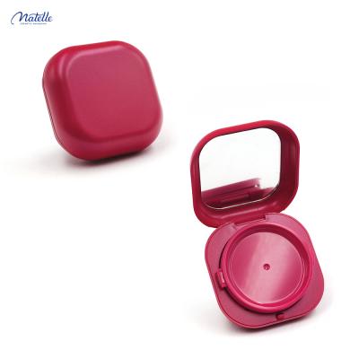 China Basic recyclable apple formula red square bb container 2 layers blow up place air cushion case with mirror for sale