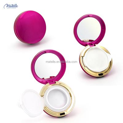 China Recyclable Plastic Shiny Pink Round Baby Cushion Crate Unique Logo Shiny Shiny High Quality bb Cream Case for sale