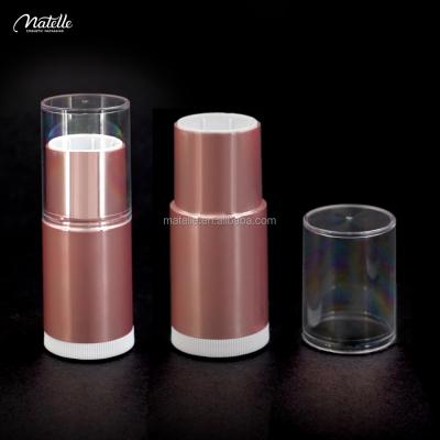 China Plastic tube lady face cc makeup concealer gold bottle twistable case pink empty cosmetic concealer pencil for sale