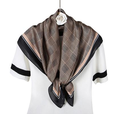 China Large Designer Ladies Small Lesida Quality Soft Elegant Luxury Designer Printed Women Pure Silk Bandana Scarf for sale