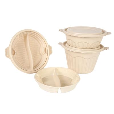 China Disposable Biodegradable Food Sugarcane Bagasse Pulp Food Container Take Out Lunch Box With Lid for sale