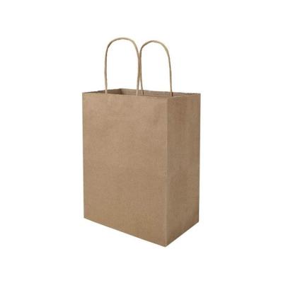 China Recycled Materials Kraft Paper Gift Custom Paper Bag With Hand Length Handle Reusable Shopping Paper Bags Logo Printed for sale