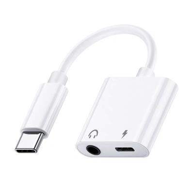 China HANPU USB Mobile Phone Type-C to Aux Splitter Audio Converter. 3.5mm Earphone Jack USB-C Adapter with Charging for Samsung Huawei for sale