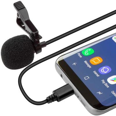 China Mobile Phone HANPU Type-C USB Camera Microphone For GoPro Hero 5 6 7 MacBook Pro Air & Smartphone Lavalier Lapel Clip MIC 1.5M for sale