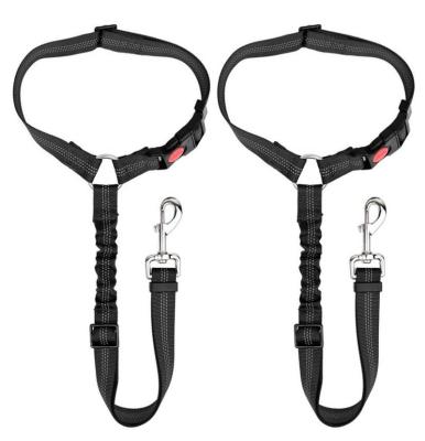 China New Pet Trunk Strap Retractable Elastic Reflective Pet Leash With Car Seat Belt Ring for sale