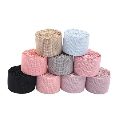 China 3.0cm Wide Viable Crescent Single Side Fleece Polyester Elastic Band With Lace For Dance Skirt Sleeve Cuff for sale