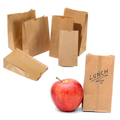 China Disposable Paper Bags Disposable Materials Brown Kraft Paper Lunch Bags Retail Small Paper Bags Take Out for sale