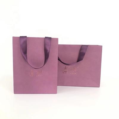 China Recycled Materials Hot Sale Art Paper Bag Custom Your Own Logo Print Shoes Clothing Paper Bag With Ribbon Handles for sale