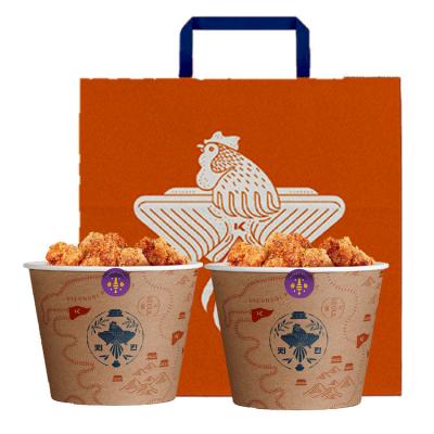 China Recyclable Paper Tote Lunch Bag Square Bottom Brown Paper Bag For Caterer To Go for sale