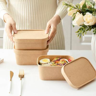 China Disposable Biodegradable Takeaway Custom Paper Food Box Packaging Kraft Paper Box Food for sale