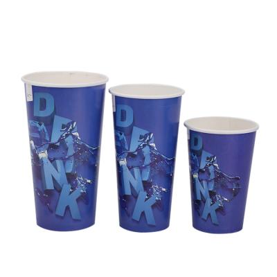 China Customized Recyclable Soft Drink 8oz-22oz Disposable Paper Cup With Lid for sale