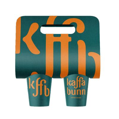 China Recyclable Disposable Kraft Paper Cup With Logo Custom Coffee Takeaway Cup Flat Stand Bag for sale