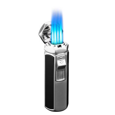 China Gas Refill Fashion Four Straight Cigar Lighter New Lighter With Customizable Logo for sale