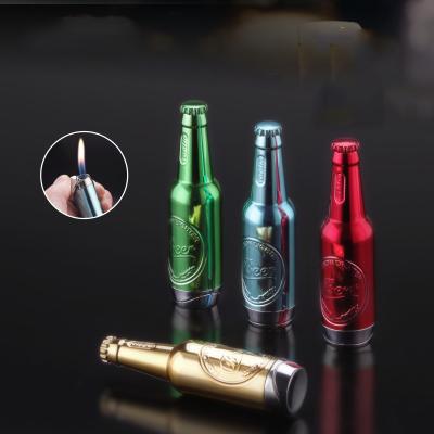 China Disposable Adjustable Golden Gas Lighter Open Flame Gas Lighter Beer Bottle Lighter for sale