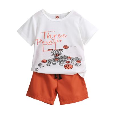 China Short Sleeve Toddler Boy Clothes 3 Years Old Toddler Boys Summer Shorts Outfit Sets 4 Years Old Short Sleeve Letter Tops Elastic Shorts 2PCS Set for sale