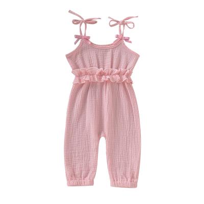 China Ruffle Baby Clothes 12 Months Summer Bodysuit Babies 18 Months Pink Lotus Leaf Ruffled Layer Bodysuit Baby Ruffle for sale