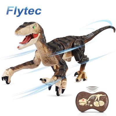 China Lightweight/Sound Howl/Mobile Flytec RC Robot Joint Walking Dinosaur With LED Light Simulation 2.4Ghz Howl Velociraptor RC Dinosaur Electronic Toys For Kids for sale