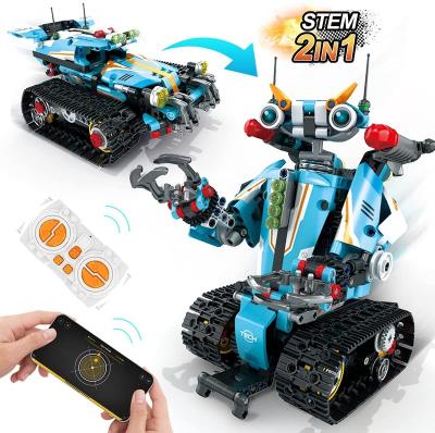 China Construction Toy Flytec 61013 2 in 1 Programmable RC Car Robot Toys Vehicle 701PCS Building Block KIT Educational Toy STEM for Kids for sale