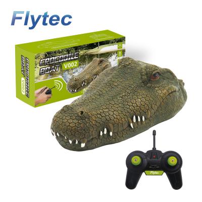 China resin & Flytec V002 2.4GHZ Halloween Prank Toy 2in1 Remote Control Plastic Simulation Alligator Motion Crocodile RC Main Boat for sale