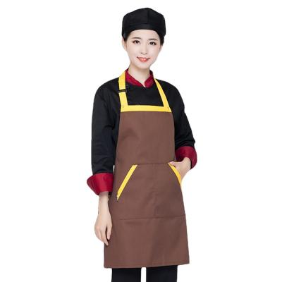 China High End Drinks / Food Aprons With Logo Custom In Cotton Custom Cooking Aprons With Pocket For Women Men for sale