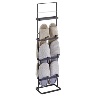 China Vertical Narrow Metal Shoe Rack Space Saving Slipper Shelf Storage Organizer Viable for sale