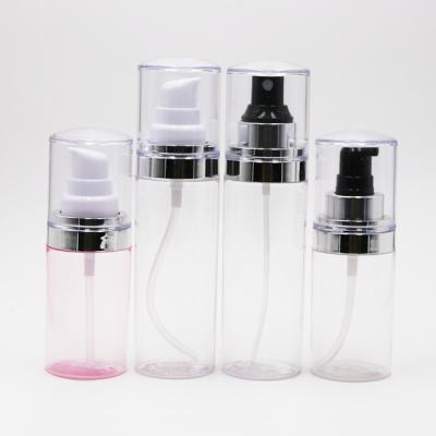 China Personal Care Luxury Cosmetic Spray 100ml Transparent Bottle Customized Packaging Pump Bottle for sale