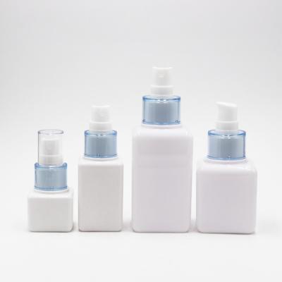 China Personal care 100ML factory price cosmetic packaging spray bottles white square plastic petg bottle for sale