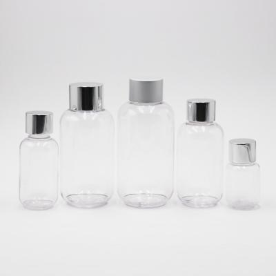 China Hot Sale 60ml Personal Care Plastic Cylinder PETG Bottle Cosmetic Skin Care Toner Bottle for sale