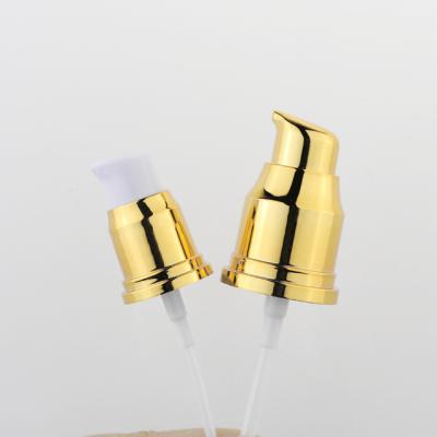 China Non Spill Plastic Aluminum Cream Pump 24/410 Spray Gold UV Cosmetic Lotion Bottle Pump for sale