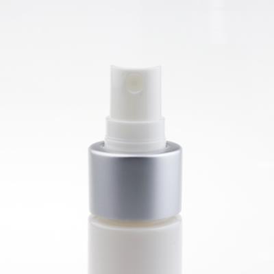 China Non Spill In Stock 20/410 Matte Silver Aluminum Spray Pump Plastic Cosmetic Sprayer Pump for sale