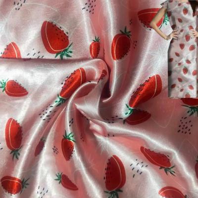 China Factory straight hair waterproof low price printed satin fabric with soft hand for dress for sale