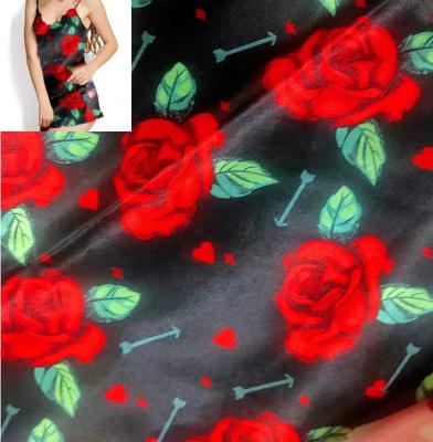 China Factory price waterproof digital printing satin spandex stretch chiffon fabric for dress for sale