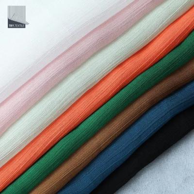 China Breathable 100% Polyester Fabric 30D Crepe Silk Yarn Silk Fabric For Women Dress for sale