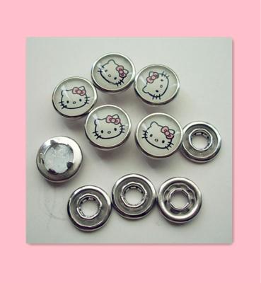 China Nickel Free Painted Printing Ring Prong Snap Fastener For Baby Clothes for sale