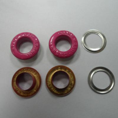 China Custom Factory Garment Eyelet Metal Brass Nickel Free Grommets Grommets With Oil Printing for sale