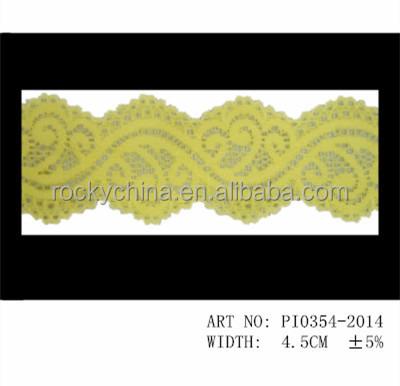 China Elastic Narrow White Stretch Nylon Lace Fabric Trim For Decorative Lingerie for sale