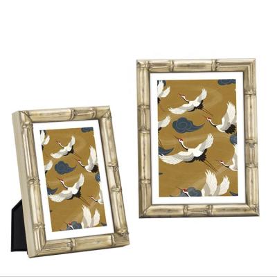 China High End Antique Gold Bamboo Chinese Zen Solid Wood Photo Frame Wall Picture Frame Office Decoration New for sale