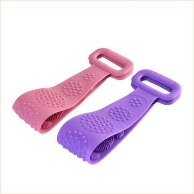 China USSE Amazone Long Handle Body Wash Scrubber Silicone Brush Hot Selling High Quality Double Sided Bath Towel for sale