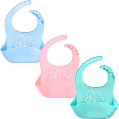 China BPA Free Silicone Baby Bibs Unisex Baby Bibs Waterproof Silicone Bibs For Boys Little Girls for sale