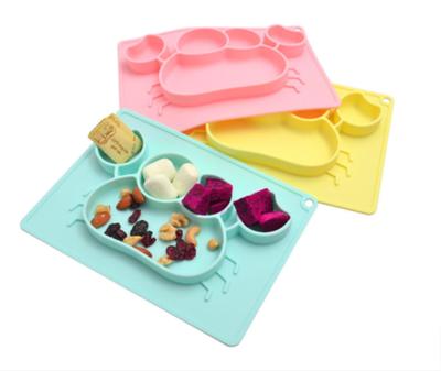 China Newest Sustainable Crab Shaped Heat Resistant Silicone Place Mat For Kids for sale