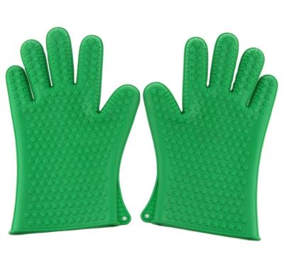 China USSE Durable Silicone Heat Resistant Non-Slip Insulated Waterproof Gloves For Grill Cooking for sale