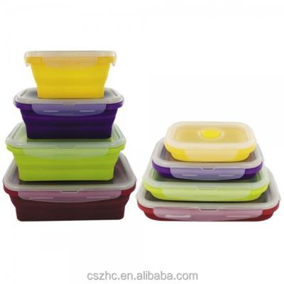 China Sustainable Hot Silicone Disposable Collapsible Food Warmer Bowl With Lock for sale