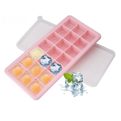 China Amazon Hot Selling Viable 21 Ice Cube Mold, Ice Cube Maker, Silicone Ice Cube Trays With Cover for sale