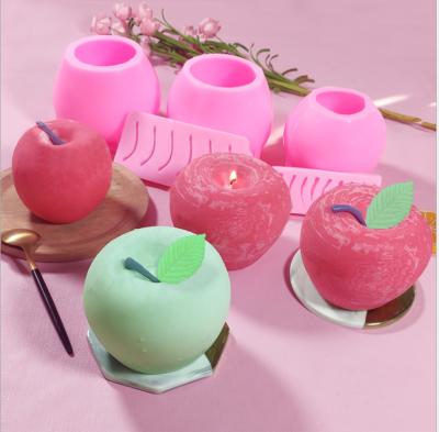 China Creative DIY Cake Mold Apple Silicone Mold Candle Plaster Silicone Mold Chocolate Cake Mold for sale